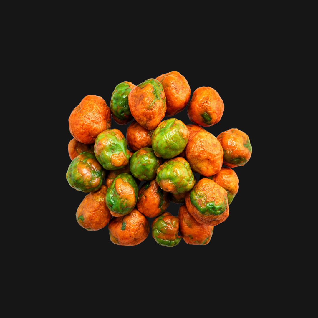 Sriracha Green Peas — Crunchy Spicy Coated Pea Snack